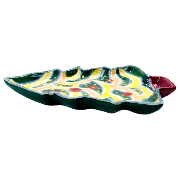 Anthropologie Nathalie Lete Plate Christmas Tree Shaped Dessert Side Candy 9" - Picture 5 of 9